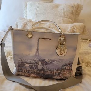 Karl Largerfeld saffiano leather satchel